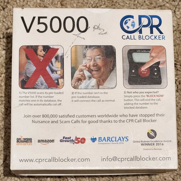 CPR V5000 Call Blocker for Landline Phones - Block Robocalls, Stop Spam Callers - Picture 2 of 5